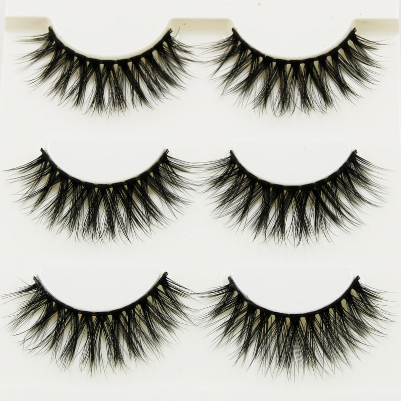 Exaggerated Black 3D False Eyelashes