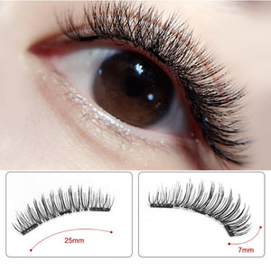 Genailish Eyelashes Magnetic False Natural 3 Magnets Set Long Wearing Without Glue Long Lasting Multiple Eyelashes Applicator