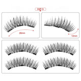 Genailish Eyelashes Magnetic False Natural 3 Magnets Set Long Wearing Without Glue Long Lasting Multiple Eyelashes Applicator