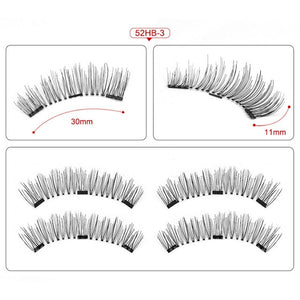 Genailish Eyelashes Magnetic False Natural 3 Magnets Set Long Wearing Without Glue Long Lasting Multiple Eyelashes Applicator