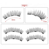 Genailish Eyelashes Magnetic False Natural 3 Magnets Set Long Wearing Without Glue Long Lasting Multiple Eyelashes Applicator