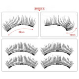 Genailish Eyelashes Magnetic False Natural 3 Magnets Set Long Wearing Without Glue Long Lasting Multiple Eyelashes Applicator