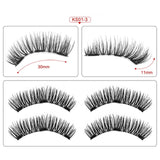 Genailish Eyelashes Magnetic False Natural 3 Magnets Set Long Wearing Without Glue Long Lasting Multiple Eyelashes Applicator