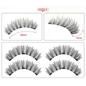 Genailish Eyelashes Magnetic False Natural 3 Magnets Set Long Wearing Without Glue Long Lasting Multiple Eyelashes Applicator