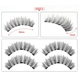 Genailish Eyelashes Magnetic False Natural 3 Magnets Set Long Wearing Without Glue Long Lasting Multiple Eyelashes Applicator