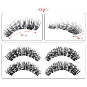 Genailish Eyelashes Magnetic False Natural 3 Magnets Set Long Wearing Without Glue Long Lasting Multiple Eyelashes Applicator