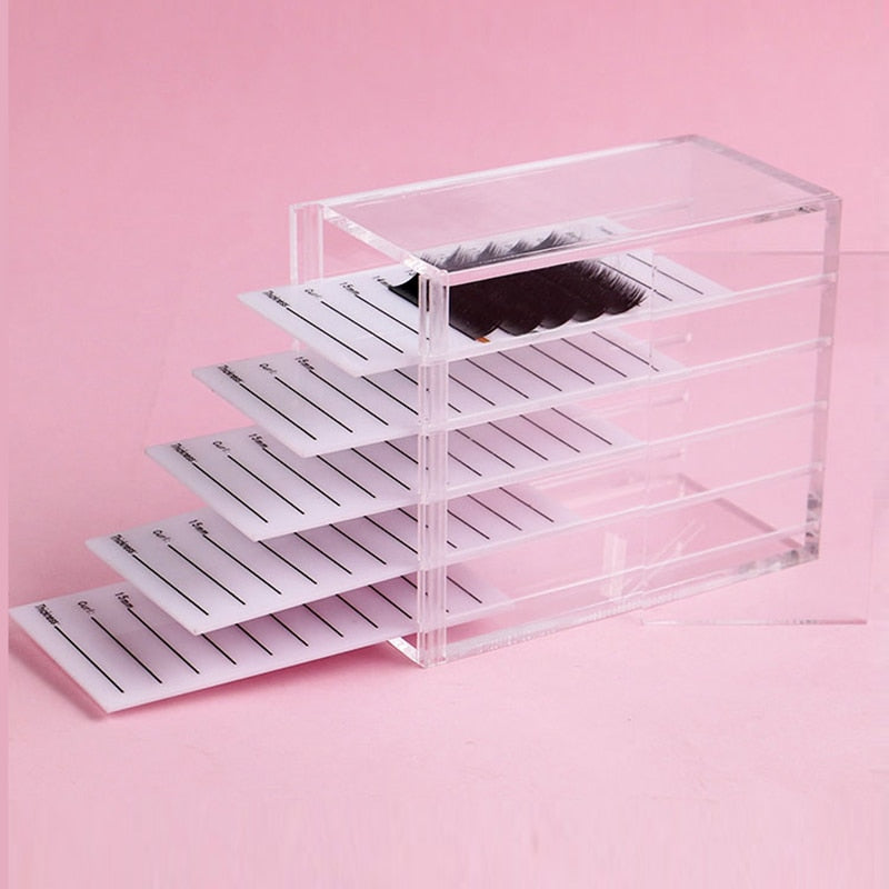 False Eyelashes Storage Box 5 Layers Acrylic Pallet Lash